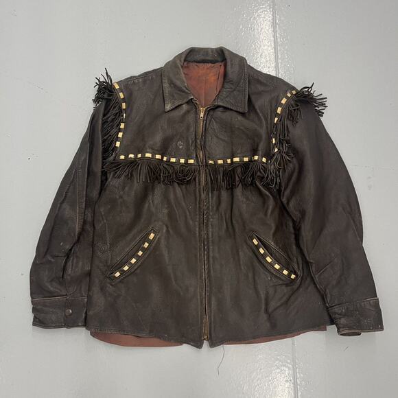 vintage Other - Vintage 60s Brown Western Cowboy Tassel Jacket
